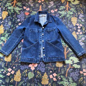 Carleen Triangle Pocket Jean Jacket, Size Small